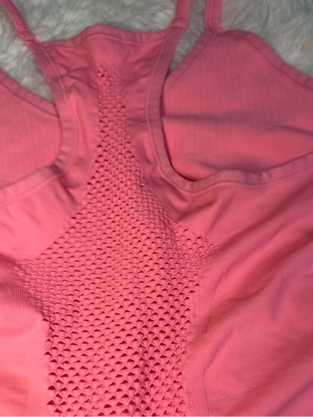 Zella Meridian Seamless Racerback Tank Pink Medium Workout Yoga Athleisure Top - Picture 7 of 10